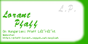 lorant pfaff business card